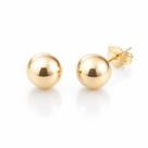 Brinco Bola Grande 8mm Folheado Ouro 18k Hipoalergênico