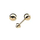 Brinco bolinha classica primeiro segundo 6mm ouro 18k k091057k115