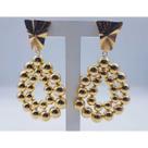 Brinco bolinhas banhado a ouro 18k