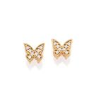 Brinco Borboleta com Zircônias Banhado Ouro Rommanel 527597 Cor:Dourado