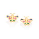Brinco borboleta folheado a ouro COLORIDO 526694 Rommanel
