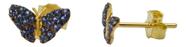 Brinco Borboleta Pequena Cravejada Zirconia Em Ouro 18k