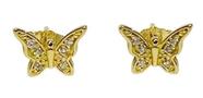 Brinco Borboleta Pequena Ouro 18k