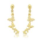 Brinco Borboletas Cravejada Banhado a Ouro 18k Brinco Borboletas Cravejada Banhado a Ouro 18k