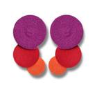 Brinco Borogodó fucsia/vermelho/laranja