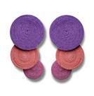 Brinco Borogodó roxo/rosa antigo/lilás