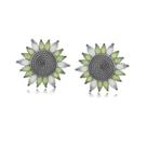 Brinco Branco Vela Flor Ródio Negro