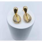 Brinco búzio cravejado com micro zircônia banhado a ouro 18k