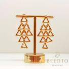 Brinco cascata triângulo banhado em ouro 18k