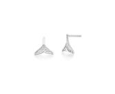 Brinco Cauda Cravejada Banhado a Ródio Branco - Zircônias - 10mm x 10mm Brinco Cauda Cravejada Banhado a Ródio Branco - Zircônias - 10mm x 10mm