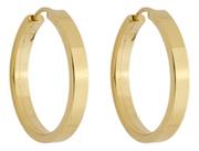 Brinco Chato Argola 14 Mm Em Ouro 18k 750 Dourado