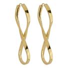 Brinco Chato Infinito 34 Mm Em Ouro 18k 750 Dourado