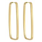 Brinco Chato Retangular 36 Mm Em Ouro 18k 750 Dourado