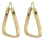 Brinco Chato Triangular 19 Mm Em Ouro 18k 750 Dourado
