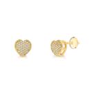 Brinco Chuveiro Coração de Ouro 18k com Moissanite