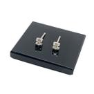Brinco Classico Catie Quadrado Brilhante Diamante 10 Pontos Ouro Branco 18k K3