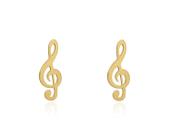 Brinco Clave de Sol Em Ouro 18k Brinco Clave de Sol Em Ouro 18k