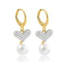 Brinco Click Coração Zircônia Folheado A Ouro 18k