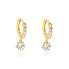 Brinco Click Estrela Zircônia Folheado A Ouro 18k