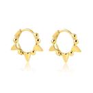 Brinco Click Radhau Com Spikes Folheado A Ouro 18k
