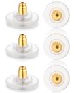 Brinco com fecho em ouro 14K, prata esterlina 925, 6 unidades