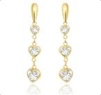 Brinco Com Pedras de Zircônias Ouro 18K Brinco Com Pedras de Zircônias Ouro 18K