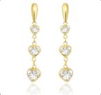 Brinco Com Pedras De Zircônias Ouro 18k