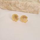 Brinco concha banhado em ouro 18k