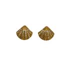 Brinco Concha Cravejada M - Banho de Ouro18k ou Platina Brinco Concha Cravejada M - Banho de Ouro18k ou Platina