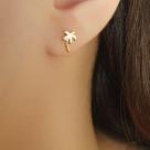 Brinco Coqueiro Liso Banhado a Ouro