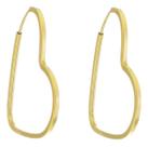 Brinco Coração 25 Mm Em Ouro 18k 750 Dourado