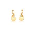 Brinco Coração Bee Bless banhado à ouro 18 k com pedra de cristal