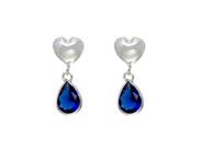 Brinco coração com gota azul Brinco coração com gota azul