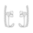Brinco Coração Ear-Hook Banhado a Prata 925