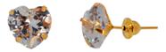 Brinco Coração Fixo Zirconia Ouro 18k