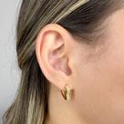 Brinco Coração Médio 2 Fileiras de Zircônias Banhado em Ouro 18k