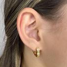 Brinco Coração Médio com 2 Fileiras de Zircônia Banhado em Ouro 18k