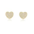Brinco coração micro zirconia cravejada banhado a ouro 18k