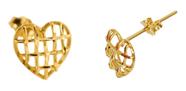Brinco coração vazado grande ouro 18k Brinco coração vazado grande ouro 18k