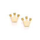 Brinco Coroa Princesa Banhado Ouro Zircônias Rommanel 527292