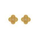 Brinco Cravejado Inspiração Alhambra Banhado em Ouro 18k