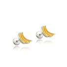 Brinco Criança Bebê Prata Legítima 925 Banana Tarraxa Baby Brinco Criança Bebê Prata Legítima 925 Banana Tarraxa Baby