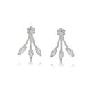 Brinco Cristal Ear Jacket Navete Mini Ródio