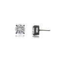 Brinco Cristal Ponto de Luz Médio Ródio Negro Brinco Cristal Ponto de Luz Médio Ródio Negro