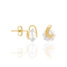BRINCO CRISTAL REDONDO COM DETALHE LISO. MED 0,9 CM Brinco feminino folheado a ouro 18k joia antialérgica presente feminino mulheres