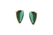 Brinco cristal verde com banho de ouro 18K