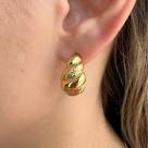 Brinco Croissant Liso Banhado em Ouro 18k