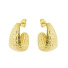 Brinco De Argola Com Chapa Estampada PRI Style Folheado A Ouro 18K Antialérgico BSPRI2673 Brinco De Argola Com Chapa Estampada PRI Style Folheado A Ouro 18K Antialérgico BSPRI2673