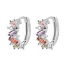 Brinco De Argola De Aço Inoxidável Com Zircônia Arco-Íris Para Mulheres E Meninas, Joia De Luxo Para