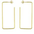 Brinco De Argola Em Formato Retangular PRI Style Folheado A Ouro 18K Antialérgico BSPRI2983
